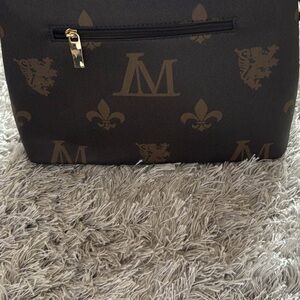 Stylish Brown and Gold Monogram Shoulder Bag